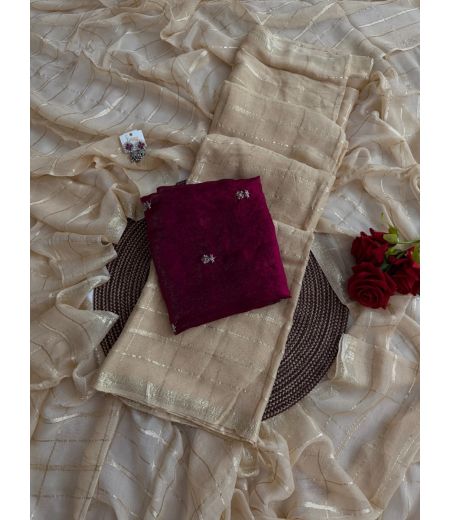 DB682 Beautiful Soft Viscose Georgette Zari Weaving Celebrity Inspired Sarees.