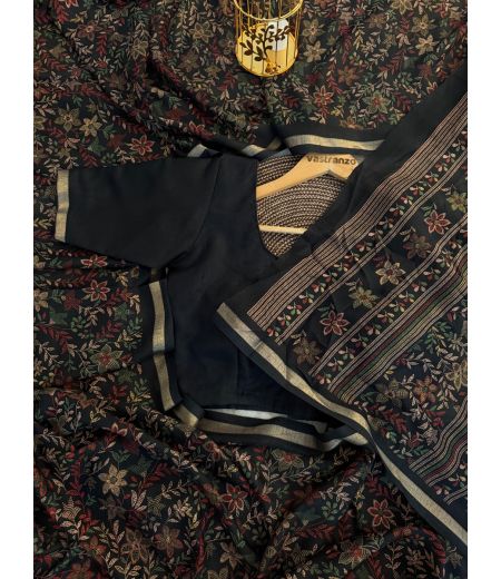 DB88 Beautiful Soft Tussar Kashmiri Printed Celebrity Inspired Sarees.(BLOUSE UNSTITCHED)
