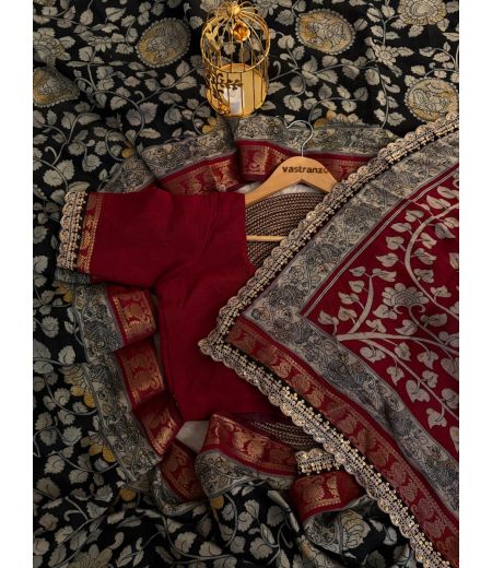 DB113 Beautiful Soft Mangalagiri Viscose Saree with Designer Lace Border.(Blouse Unstitched)