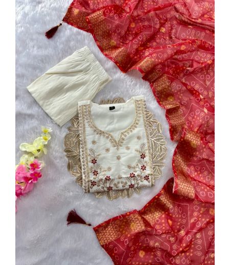 DB133 Roman Silk with Beautiful Embroidery With Sequence Work.