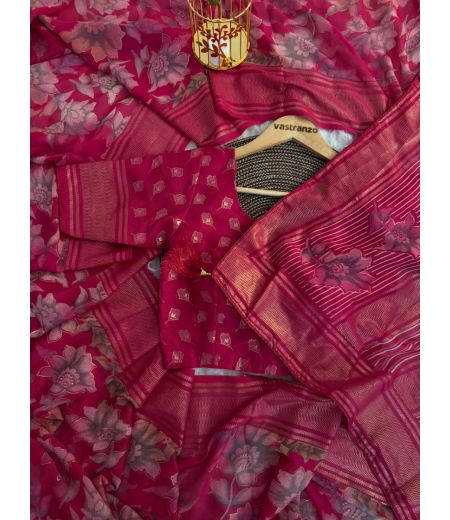 DB110 Beautiful Soft Bamber Viscose Georgette Celebrity Inspired Saree.(UNSTITCHED BLOUSE)