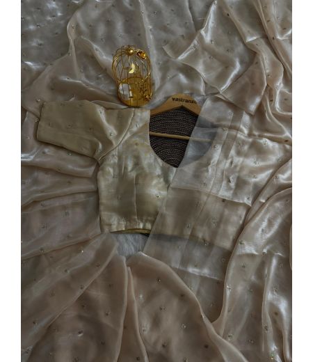 DB189 Beautiful Soft Viscose Silk Sequence Emboridary Work Celebrity Inspired Sarees.(Blouse Unstitched)