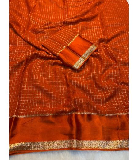 DB258 Beautiful Soft Viscose Georgette Zari Weaving Celebrity Inspired Sarees.(Blouse Unstitched)