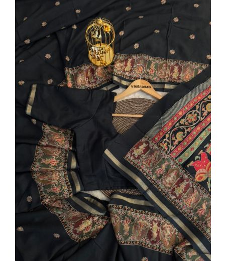 DB264 Beautiful Soft Tussar Kashmiri Printed Celebrity Inspired Sarees.(BLOUSE UNSTITCHED)