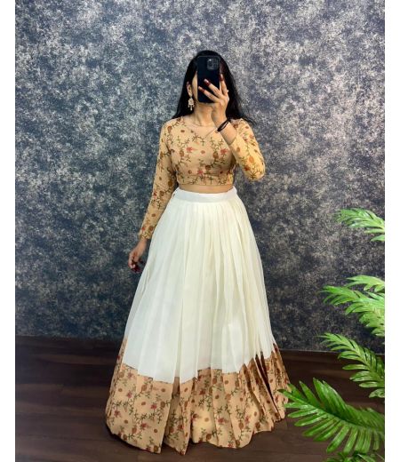DB520 Beautiful Soft Kota Doriya Elegant Printed Designer Lehenga Sets.