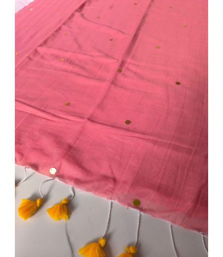 DB582  Beautiful Soft Handloom Cotton Handwork Celebrity Inspired Saree.