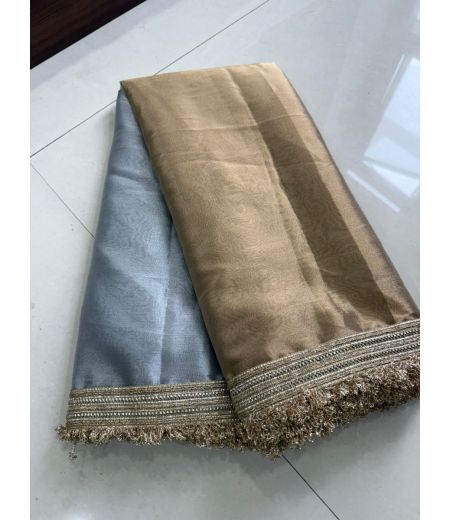 DB614 Beautiful Soft Viscose Handloom Tissue Silk Celebrity Inspired Sarees.