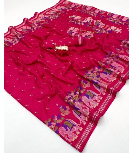 DB611 Beautiful Soft Dola Silk Elegant Printed Celebrity Inspired Sarees.(Blouse Unstitched)