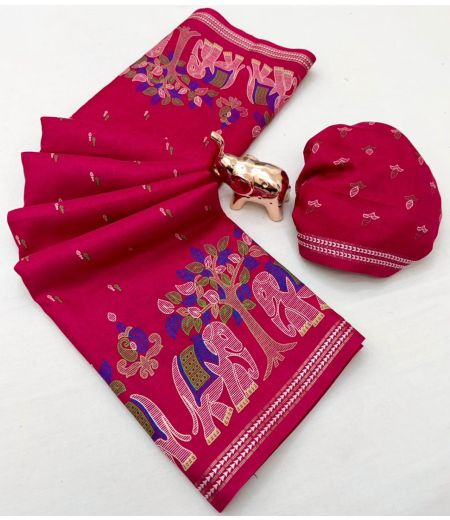 DB611 Beautiful Soft Dola Silk Elegant Printed Celebrity Inspired Sarees.(Blouse Unstitched)
