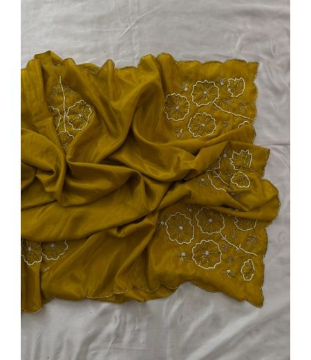DB719 Beautiful Soft HO Silk Hand Cutdana Work Celebrity Inspired Sarees.