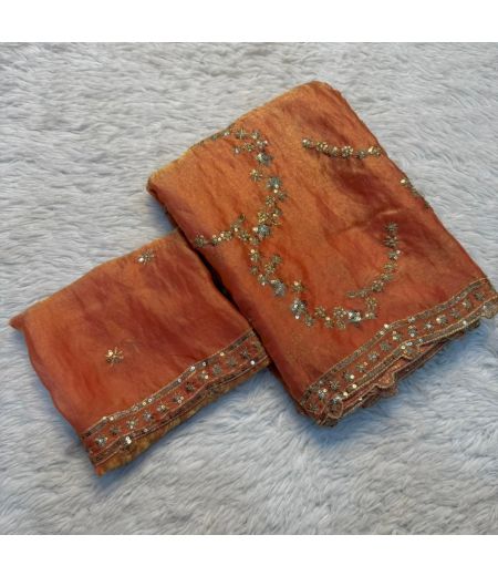 DB732 Beautiful Soft Space Silk Sequence Emboridary Work Celebrity Inspired Sarees.