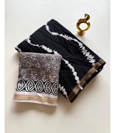 DB739 Beautiful Soft Mulmul Cotton Sibhori Summer Celebrity Inspired Sarees.
