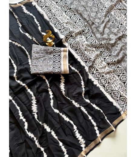 DB739 Beautiful Soft Mulmul Cotton Sibhori Summer Celebrity Inspired Sarees.
