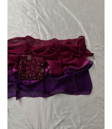 DB734 Beautiful Soft Apex Padding Space Silk Sarees with Designer Work Blouse.
