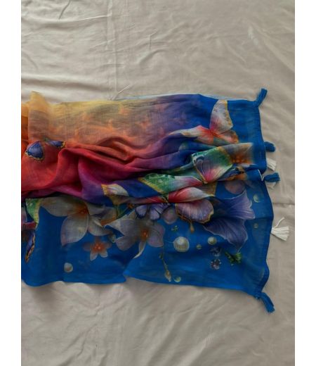 DB759  Beautiful Soft Linen Cotton Digital Printed Celebrity Inspired Sarees.