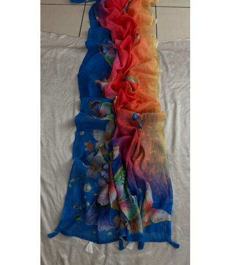 DB759  Beautiful Soft Linen Cotton Digital Printed Celebrity Inspired Sarees.