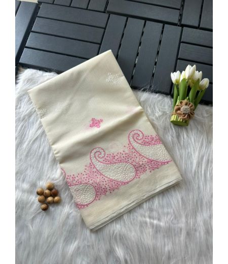 DB770  Beautiful Soft Kota Doriya Silk Embroidery Work Celebrity Inspired Sarees.