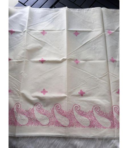 DB770  Beautiful Soft Kota Doriya Silk Embroidery Work Celebrity Inspired Sarees.