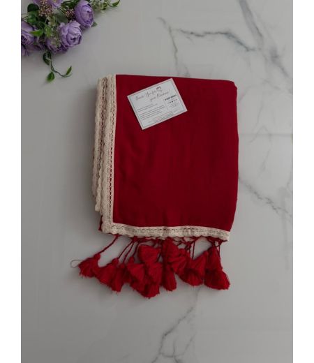 DB882 Beautiful Soft Mulmul Cotton Celebrity Inspired Sarees with Designer Lace Border.