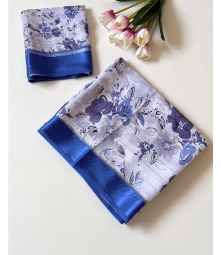 DB873 Beautiful Soft Moss Digital Printed Zari Weaving Celebrity Inspired Sarees.