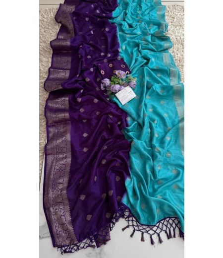 DB893 Beautiful Soft Dola Silk Zari Butti Weaving Celebrity Inspired Saree.