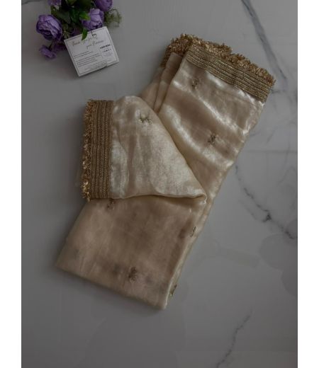DB908 Beautiful Soft Sattin Silk Sequence Emboridary Work Celebrity Inspired Sarees.