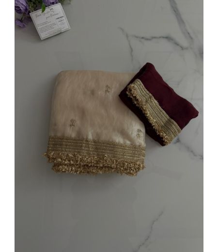 DB908 Beautiful Soft Sattin Silk Sequence Emboridary Work Celebrity Inspired Sarees.