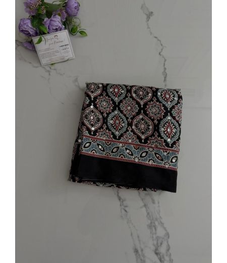 DB916  Beautiful Soft Gajji Sattin Ajrakh Printed Mirror Work Celebrity Inspired Sarees.