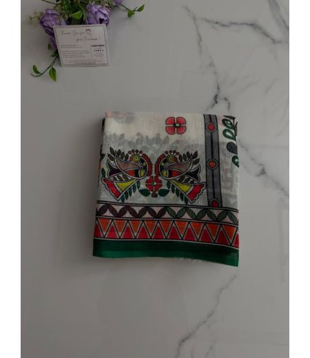 DB927 Beautiful Soft Chanderi Silk Digital Printed Foil Mirror Work Celebrity Inspired Sarees.