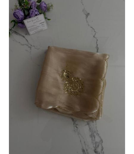 DB02 Beautiful Soft Satin Imported Silk Sequence Handwork Designer Sarees.