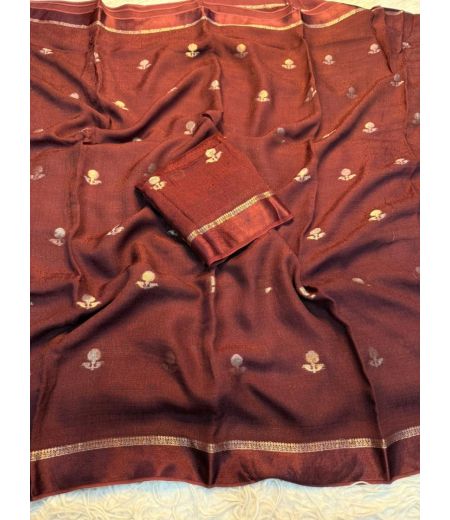 DB954 Beautiful Soft Viscose Silk Leaf Jacquard Weaving Celebrity Inspired Sarees.