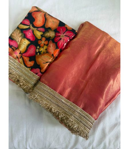 DB959 Beautiful Soft Sattin Silk Sequence Emboridary Work Celebrity Inspired Sarees with Designer Work Blouse.