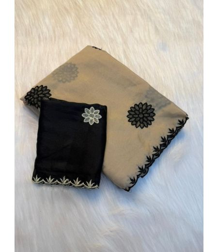 DB974 Beautiful Soft Rangoli Silk Embroidery Thread Work Celebrity Inspired Sarees.