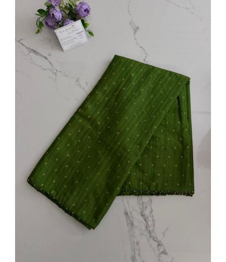 DB986 Beautiful Soft Tussar Silk Butti Weaving Celebrity Inspired Sarees.