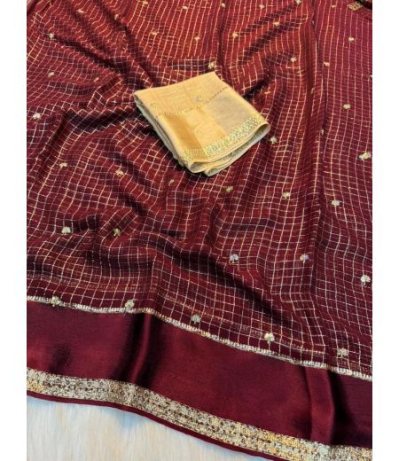 DB1003 Beautiful Soft Viscose Georgette Sequence Butti Work Celebrity Inspired Sarees.