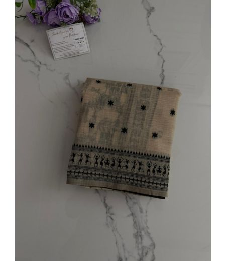 DB1011  Beautiful Soft Tussar Silk Elegant Printed Celebrity Inspired Sarees.
