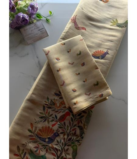 DB1018 Beautiful Soft Erode Silk Digital Printed Aari Mirror Work Celebrity Inspired Sarees.