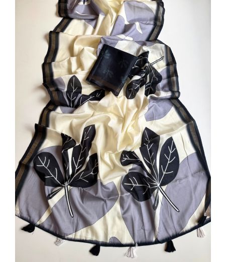 DB1033 Soft Mulmul Cotton Floral Printed Celebrity Inspired Sarees.