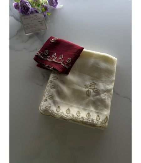 DB1034 Soft Georgette Sequence Hand Cutdana Work Celebrity Inspired Sarees.