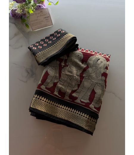 DB1046 Soft Mulmul Cotton Kalamkari Printed Celebrity Inspired Sarees.