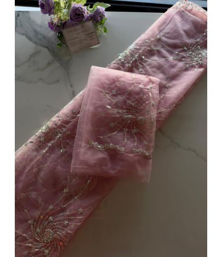 DB1051 Soft Butterfly Net Sequence Hand Cutdana Work Celebrity Inspired Sarees.