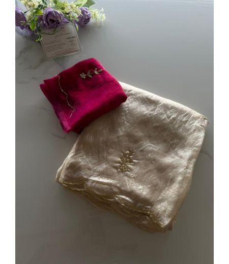 DB1068 Soft Sattin Silk Hand Sequence Cutdana Work Celebrity Inspired Sarees.