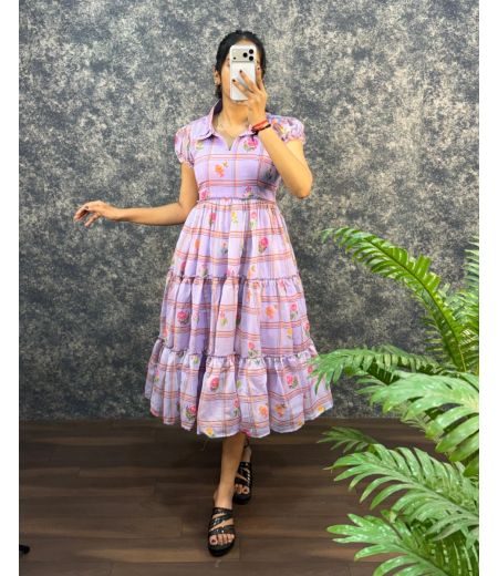 DB1083 Soft Mulmul Chanderi Digital Printed Designer Maxi Gowns.