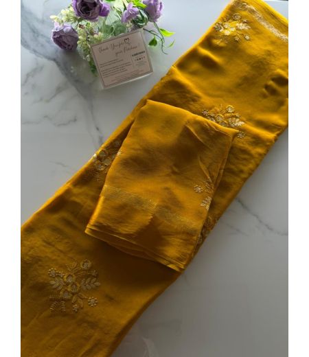 DB1076 Soft Viscose Georgette Butta Work Celebrity Inspired Sarees.