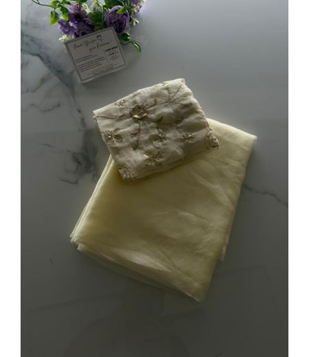 DB1080 Soft Sattin Silk Celebrity Inspired Sarees with Handwork Blouse.