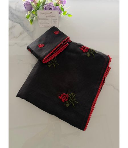 DB1081 Soft Kota Doriya Multi Embroidery Thread Work Celebrity Inspired Sarees.