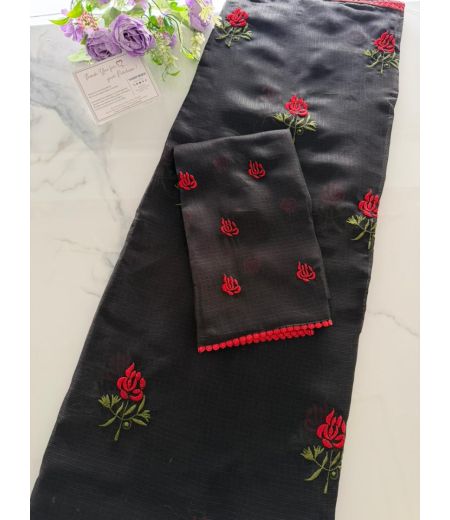 DB1081 Soft Kota Doriya Multi Embroidery Thread Work Celebrity Inspired Sarees.