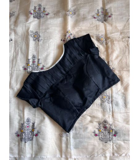 DB1104 Soft Chanderi Silk Embroidery Work Sarees with Designer Stitched Blouse.