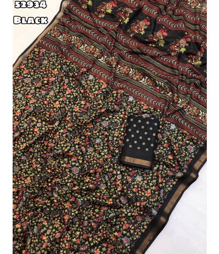 DB1108 Soft Mulmul Cotton Ajrakh Printed Celebrity Inspired Sarees.