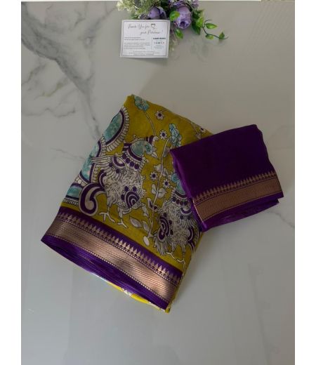 DB1111 Soft Georgette Elegant Printed Sarees with Jacquard Border.